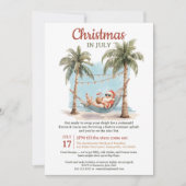 Retro Tropical Santa Hammock Kerstmis in juli Kaart (Voorkant)