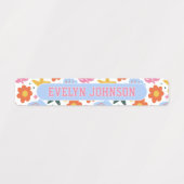 Retro Tropical Starfish & Shells Waterproof Name Labels (Design 1)
