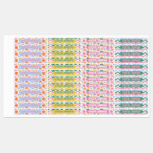 Retro Tropical Starfish & Shells Waterproof Name Labels (Vel)