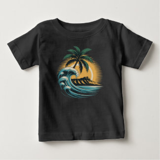 Retro Tropical Surf -Vintage Great Wave Palm Tree 