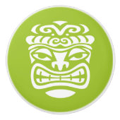 Retro Tropical Tiki Beach Keramische Knop (Voorkant)