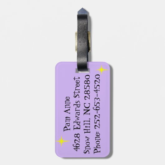 Retro Tropical Vacation Bagagelabel (Achterkant verticaal)