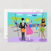 Retro Tropical Vacation Briefkaart (Voorkant / Achterkant)
