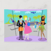 Retro Tropical Vacation Briefkaart (Voorkant)
