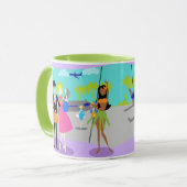 Retro Tropical Vacation Mok (Voorkant links)