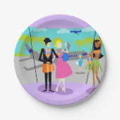Retro Tropical Vacation Paper Bord (Voorkant)