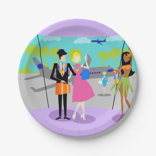 Retro Tropical Vacation Paper Bord (Voorkant)