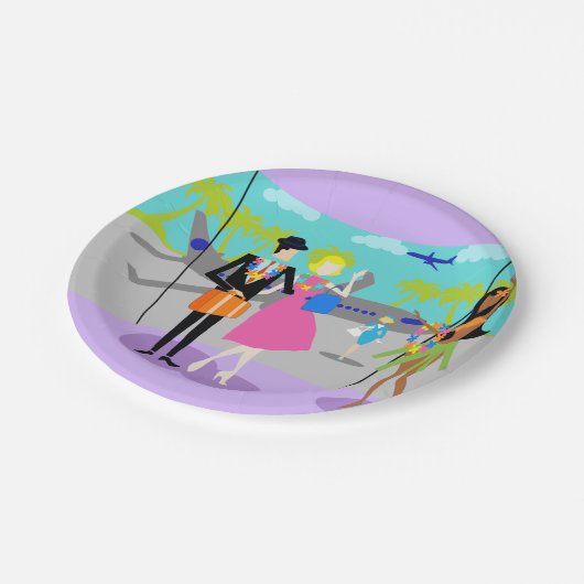 Retro Tropical Vacation Paper Bord (Gekanteld)