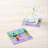 Retro Tropical Vacation Paper Onderzetter (Insitu)