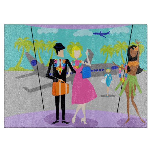 Retro Tropical Vacking Cutting Board Snijplank (Voorkant)