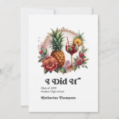 Retro Tropisch Afstuderen Foto Aankondiging (Voorkant)