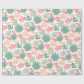 Retro, tropisch, bladeren cadeaupapier (Vlak)