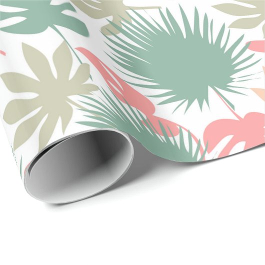 Retro, tropisch, bladeren cadeaupapier (Rol Hoek)