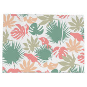 Retro, tropisch, bladeren groot cadeauzakje (Achterkant)