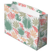 Retro, tropisch, bladeren groot cadeauzakje (Achterkant Gekanteld)