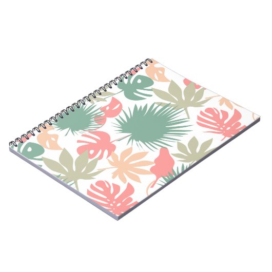 Retro, tropisch, bladeren notitieboek (Linkerzijde)