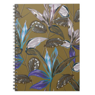 Retro Tropisch bos botanische motifs verspreid Notitieboek