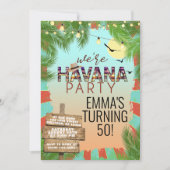 Retro Tropisch Feest Hitte Zomer Havana Nachten Kaart (Voorkant)