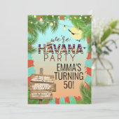 Retro Tropisch Feest in de Havana Zomer Nights Kaart (Staand voorkant)