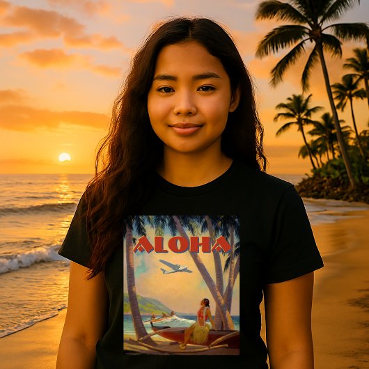 Retro Tropisch Hawaï Aloha T-shirt
