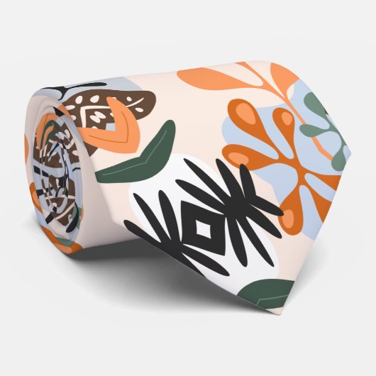Retro tropisch Hawaiiaans patroon Stropdas (Opgerold)