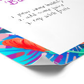 Retro Tropisch Magenta Bruidsdouche Mimosa Bar Poster (Hoek)