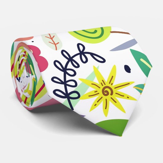 Retro Tropisch Paradijs Hawaiiaans patroon Stropdas (Opgerold)