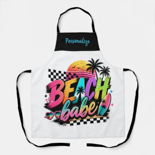 Retro Tropisch Persoonlijk Strandmeisje-ontwerp Schort