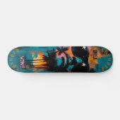 Retro Tropisch Portret met Pop Art Vibes - Cool Persoonlijk Skateboard (Horizontaal)