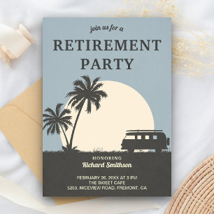 Retro Tropisch Uitnodiging voor Pensioenfeest van