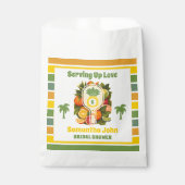 Retro Tropische Ananas Pickleball Bruidsdiner Bedankzakje (Voorkant)