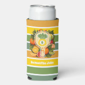 Retro Tropische Ananas Pickleball Bruidsdiner Seltzer Blikjeskoeler (Seltzer Voorkant)