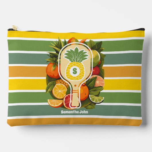 Retro Tropische Ananas Pickleball Bruidsdouche Etui (Voorkant)