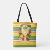 Retro Tropische Ananas Pickleball Bruidsmeisje Tote Bag (Achterkant)