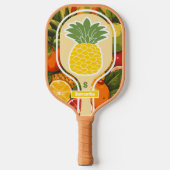 Retro Tropische Ananas Pickleball Bruiloft Pickleball Paddle (Voorkant)