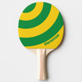 Retro Tropische Banaan Drie Cirkel Streep metNaam Tafeltennisbatje
