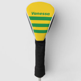 Retro Tropische Banaan Drie Overdwars Streep metNa Golfheadcover