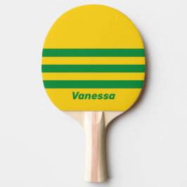 Retro Tropische Banaan Drie Overdwars Streep metNa Tafeltennisbatje
