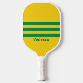 Retro Tropische Banaan Drie Overdwars Strepen | Na Pickleball Paddle