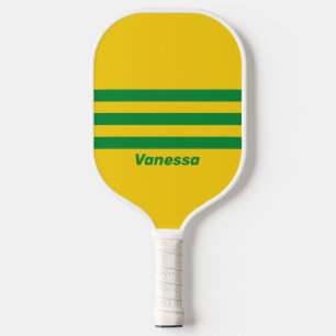 Retro Tropische Banaan Drie Overdwars Strepen Na Pickleball Paddle