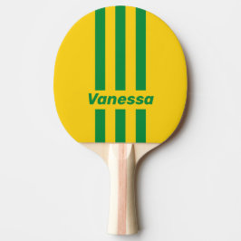 Retro Tropische Banaan Drie Pin Strepen met Naam Tafeltennisbatje