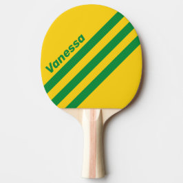 Retro Tropische Banaan Driehoekige Streep metNaam Tafeltennisbatje