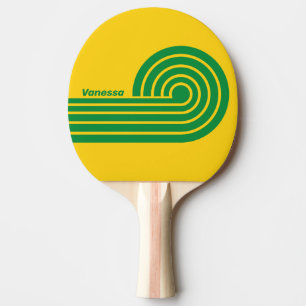 Retro Tropische Banaan Dubbele Krul Strepen met Na Tafeltennisbatje