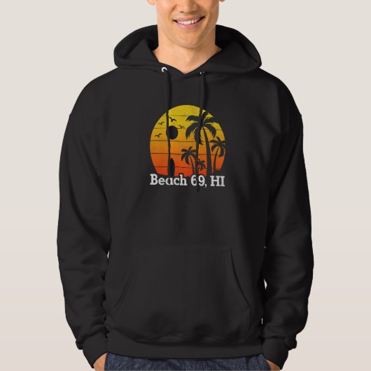  retro Tropische beac Hoodie (Voorkant)