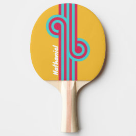 Retro Tropische Bries Lus met Naam Tafeltennisbatje