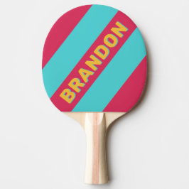 Retro Tropische Bries Vette Strepen met Naam Tafeltennisbatje