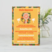 Retro Tropische Citrus Pickleball Bruidsdouche Kaart (Staand voorkant)