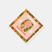 Retro Tropische Citrus Pickleball Bruidsdouche Servet (Hoek)