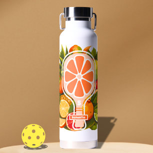 Retro Tropische Citrus Pickleball Bruidsdouche Waterfles