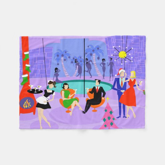 Retro Tropische Deken van de Vacht van de Partij (Voorkant (Horizontaal))